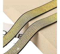 Elastico Per Cucito 10/15/20/25/30mm Fasce Elastiche In Oro Argento Glitter Cintura Elastica Fascia Elastica Cucito Fai Da Te Lace Trim Accessorio For L'abbigliamento 5 Metri(Golden-black border,15MM)