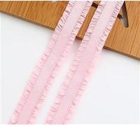 Elastico Per Cucito 13mm X5 Yards Nastro Piatto In Nylon Elastico In Gomma Elastica Tracolla Intimo Doppio Strato Bordo Pieghevole Cintura Reggiseno Cucito In Pizzo Fai Da Te per fai da te(Light pink)