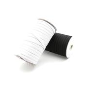 Elastico piatto da 3-10 mm bianco e nero per abbigliamento formale, accessori per cucito fai da te,Bianco,6 mm - 5 iarde