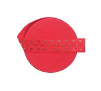 Elastico Piegato con Stampa a Pois Dorati da 5 Metri, 15 mm, fettuccia in Spandex, Finiture per Cucire Abiti,Rosso,30 cm