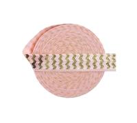 Elastico Piegato Stampato da 5 Metri, Nastro in Spandex a Pois leopardati da 15 mm, Fascia per Capelli, Finiture da Cucito,Chevron-Rosa Chiaro,15 mm