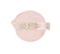 Elastico Piegato Stampato da 5 Metri, Nastro in Spandex a Pois leopardati da 15 mm, Fascia per Capelli, Finiture da Cucito,Lotus Vite-Rosa,15 mm