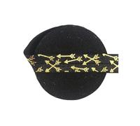 Elastico Piegato Stampato da 5 Metri, Nastro in Spandex a Pois leopardati da 15 mm, Fascia per Capelli, Finiture da Cucito,Gold Arrow A-Nero,15 mm