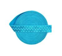 Elastico pieghevole con stampa a pois e stelle, 5/8" 15 mm, elastico per capelli, fascia in spandex, fai da te, cucito, rifinitura, 2,5, 10 iarde - Pois - Turchese - 15 mm - 5 iarde