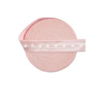 Elastico pieghevole con stampa a pois e stelle, 5/8" 15 mm, elastico per capelli, fascia in spandex, fai da te, cucito, rifinitura, 2,5, 10 iarde - Stella - Rosa chiaro - 15 mm - 10 iarde