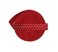 Elastico pieghevole con stampa a pois e stelle, 5/8" 15 mm, elastico per capelli, fascia in spandex, fai da te, cucito, rifinitura, 2,5, 10 iarde - Pois - Rosso - 15 mm - 10 iarde