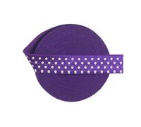 Elastico pieghevole con stampa a pois e stelle, 5/8" 15 mm, elastico per capelli, fascia in spandex, fai da te, cucito, rifinitura, 2,5, 10 iarde - Pois - Viola - 15 mm - 10 iarde