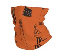 Elastico Sciarpa a Mezza Faccia, Passamontagna Beautiful African Fashion Women Orange Multiuso Headwrap per Adulto Estivo Uomo