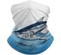 Elastico Sciarpa a Tubo,Bluefin Tuna Thunnus,Protezione del Viso Antivento Sciarpa a Mezza Faccia per Adulto Pesca Outdoor 26X30cm