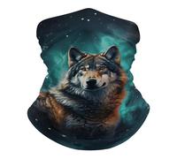 Elastico Sciarpa a Tubo, Protezione del Viso Wolf Under The Starry Sky Lavabile Fascia per Capelli per Adulto Yoga Outdoor