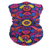 Elastico Sciarpa A Tubo Vibrant Flower Mandala Boho Pattern Ghetta da Collo Protezione UV Sciarpa A Mezza Faccia per Arrampicata Donna Uomo