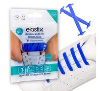 Elastix Sneaker Lacci elastici in gomma senza legatura, per adulti, senza abrasioni, in silicone, piatti, per il tempo libero e lo sport, Blu scuro, Taglia unica