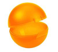 Elasto - Contenitore per mele, per la scuola, in plastica, di alta qualità, privo di BPA, perfetto per il trasporto di mele, arance, uve ecc., Plastica, Orange, Ø 95mm