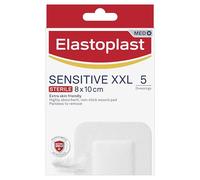 Elastoplast Extra delicato sulla pelle, sensibile e sterile, impermeabile, XL, altamente assorbente, antiaderente, indolore per rimuovere 5 medicazioni ogni 8 x 10 cm