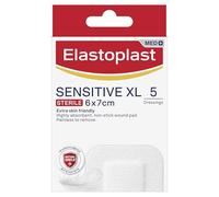 Elastoplast Extra delicato sulla pelle, sensibile e sterile, impermeabile, XL, altamente assorbente, antiaderente, indolore per rimuovere 5 medicazioni ogni 6 x 7 cm