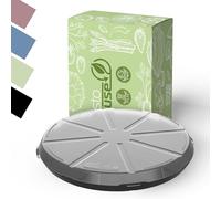 elastoREuse Box per Pizza "ToGo" - Contenitore per alimenti senza BPA - Scatola riutilizzabile in plastica riciclabile - Scatola pratica per uso privato e ristorazione - nero/trasparente