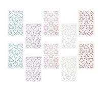 ELAYARD 10 Fogli 10 Pezzi Adesivi Autoadesivi Gemme a Forma di Stella e Cuore, Decorazione Perla Occhio Strass 3D per Trucco Viso e Corpo, Gioielli per Festival e Feste