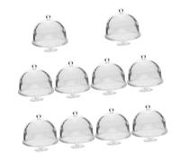 ELAYARD 10 Pezzi Mini Stand per Torte Trasparente con Dome per Decorazioni Dolci e Accessori Miniature per Case