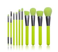ELAYARD 10 Pezzi Pennelli Trucco Colorati in Ultra Morbidi Kit Cosmetici Completo per Donne e Ragazze Manico Liscio e Resistente Facile da Pulire Verde Fluorescente