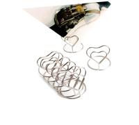 ELAYARD 10 pezzi Portamemo Cuore Argento Design Elegante con Base Anello Rotondo Clip Segnaposto Riutilizzabile per Numeri Tavolo Foto e Menu Adatto per Matrimoni Feste e Banqueting