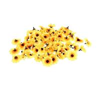 ELAYARD 100 Pezzi Girasoli Decorativi per Fotografia e Allestimenti Fiori Artificiali Simulati per Bouquet Festa Casa e Ufficio Colore Giallo