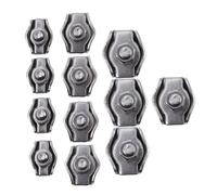 ELAYARD 12 pezzi Morsetti Inox per Singoli in Resistenti alla Corrosione Clip Funi Metalliche per Fissaggio e Connessione Facile Kit Elementi Fissaggio Funicolari per Uso Gravoso