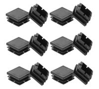 ELAYARD 12 pezzi Tappi per Tubo Quadrato in Plastica Neri Protettori per Gambe di Sedie e Mobili Inserti Resistenti e Stabili per Ripiani e Strutture Tubolari