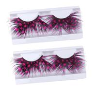 ELAYARD 2 paia Ciglia Finte Colorate per Costume e Halloween Extension Extra Lunghe e Resistenti Accessorio Trucco Donna per Feste e Balli