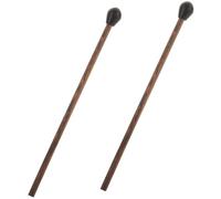 ELAYARD 2 pezzi Bacchette per Lingua in Legno con Testa in Silicone Nera Bastoncini per Strumenti Percussione Completo con Supporto per Pratica e Conservazione