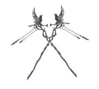 ELAYARD 2 Pezzi Forcine per Capelli Corvo Nero con Nappe Fermaglio Vintage in Metallo Resistente Accessori Antichi per Acconciature Gotiche Femminili per Feste e Festival