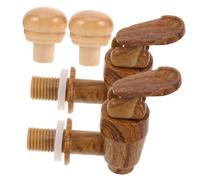 ELAYARD 2 set Rubinetti e Tappi in Plastica Effetto Legno per Botti di Vino e Accessori Resistenti all Usura per Secchi di per Conservare e Versare Facilmente