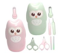 ELAYARD 2 set Tagliaunghie Ragazzo Ragazza con Forbicine Sicurezza e Limetta Arrotondata Kit Manicure con Custodia Colorata per Dita Delicate