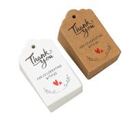 ELAYARD 200 Pezzi Etichette di Carta Kraft per Regalo Etichette di Ringraziamento per Matrimonio e Compleanno Tag Decorativi per Feste Confezioni Regalo Sacchetti e Scatole Torte