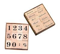 ELAYARD 24 pezzi Timbri in Legno per Diario Mensile Design Delicato con Numeri e Mesi Completi Stampini Multifunzionali per Scrapbook e Decorazioni DIY