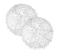 ELAYARD 2pezzi Paralume in Vetro Trasparente Sfera Base Filettata Compatibile Lampade da Soffitto Applique da Parete e Lampade da Terra Rinforzo in Filo di Alluminio e Buona Dissipazione