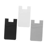 ELAYARD 3 pezzi Porta Carte di Credito in Silicone Adesivo per Cellulare da Autoadesive per Carte Portafoglio Mobile Protettivo e Sottile per Telefono Colori Nero Bianco e Grigio
