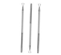 ELAYARD 3 pezzi Spingi Cuticole in Acciaio Inossidabile Doppia Punta e Rimuovi Pellicine e Residui per Unghie Strumento Manicure per Modellare Cuticole e Preparare Unghie Gel e Acrilico