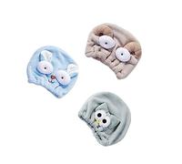ELAYARD 3pezzi Cappelli Asciugacapelli Cartoon Animali Corallo Assorbente Asciugatura Rapida Per Adulti Coniglietto Uccellino Capra