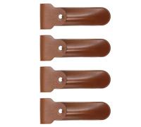 ELAYARD 4 Pezzi Custodia Protettiva per Rasoio Manuale in Pu Marrone, Set 4 Pezzi Chiusura a Scatto, Copri Testina per Rasoio di Sicurezza Uomo, Porta Accessori da Viaggio per Kit Cura del