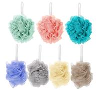 ELAYARD 7pezzi Spugna Doccia Esfoliante in Luffa Per Corpo e Doccia Ricca Palline Detergente Confezione Famiglia Facile Appendere e Asciugare