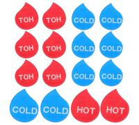 ELAYARD 8 Paia Cartelli Adesivi Acrilico per Rubinetti Acqua Calda e Fredda Etichette Stacca e Attacca Antimacchia per Cucina e Bagno Segnaletica Sicurezza Contro Ustioni