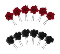 ELAYARD 8 Pezzi Fermagli per Chioma a Forma di Rosa Rossa 12 Pezzi, Forcine Floreali Mini in Metallo a U, Accessori Leggeri per Feste e Matrimoni, Decorazioni Artigianali per Donna