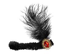 ELAYARD Accessori Per Cerchietti Con Anni '20 Ruggenti Anni '20 Fascia Per Con Copricapo Vintage Con Paillettes Per Donne Ragazze Accessori Per Feste Rosso