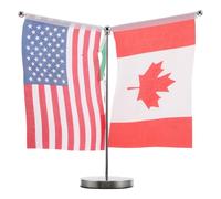 ELAYARD Bandiere da Tavolo con Supporto in Acciaio Inox Set di Aste Portabandiera per Ufficio e Casa Base per Supporto Bandiera Mini Asta Portabandiera per Decorazioni Domestiche