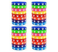 ELAYARD Braccialetti Colore Casuale Zampa di Cane in Silicone 32 Pezzi Morbidi e Elasticizzati per Feste di Compleanno e Party Musicali, Accessori Carini per Amanti dei Cani
