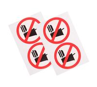 ELAYARD Cartelli Autoadesivi 4 Pezzi Vietato Mangiare e Bere in Vinile 8X8 CM senza Bordo Bianco per Uso Esterno e Interno in Ambienti Commerciali e Magazzini