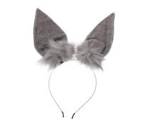 ELAYARD Cerchietto Orecchie Coniglio in Peluche Grigio per Party Halloween Cosplay Carnevale Accessorio Moda Adulti e Teenager