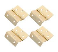 ELAYARD Cerniere per Porte D’Epoca in Metallo Cerniere Angolari a Tripla Piega per Mobili Vintage Set da 4 Pezzi Finitura Gialla per Porte Armadi e Portagioie Installazione 6 Fori