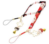 ELAYARD Ciondolo per Telefono a Forma di Campanello Gatto della Fortuna Set da 2 Pezzi in Ceramica Nera e Rossa Cordini Leggeri per Cellulare Fotocamera e Accessori Elettronici