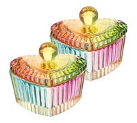 ELAYARD Ciotola Per Unghie in Vetro Cristallo Con Coperchio 2 Pezzi, Recipiente Per Manicure, Supporto Per Unghie Acriliche Piccolo e Pratico, Accessorio Per Nail Art